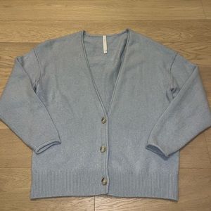 Aritzia The Group by Babaton Luxe Cashmere Cardigan in Mint Blue